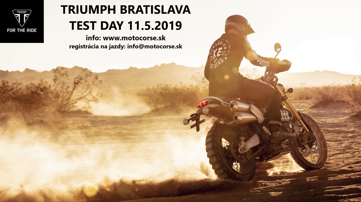 Test day v Triumph Motorcycles Bratislava.